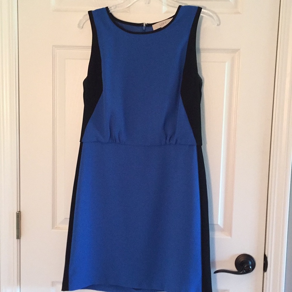 Royal blue color block dress